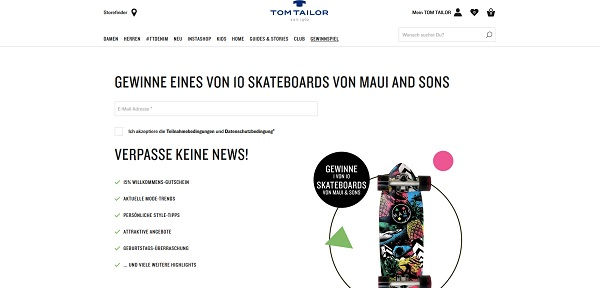 Tom Tailor Gewinnspiel 10 Maui and Sons Skateboards