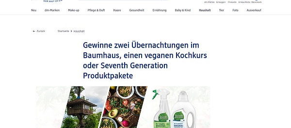 dm Drogerie Gewinnspiel Baumhaus Übernachtungen und veganer Kochkurs