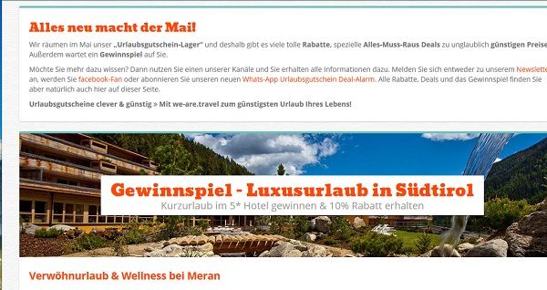 we are travel Gewinnspiel Südtirol Luxusurlaub