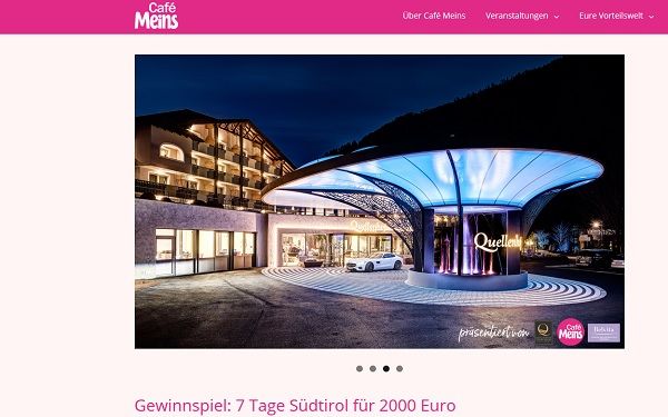 7-tägiger Südtirol Urlaub Gewinnspiel Cafe Meins