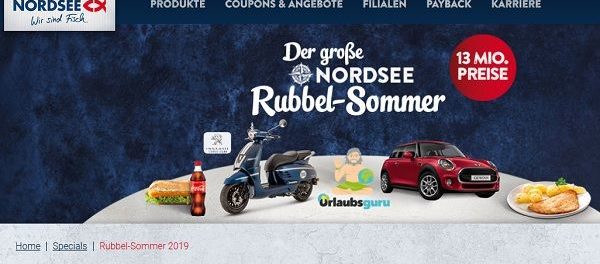 Auto-Gewinnspiel Nordsee Rubbelsommer Mini Cooper gewinnen