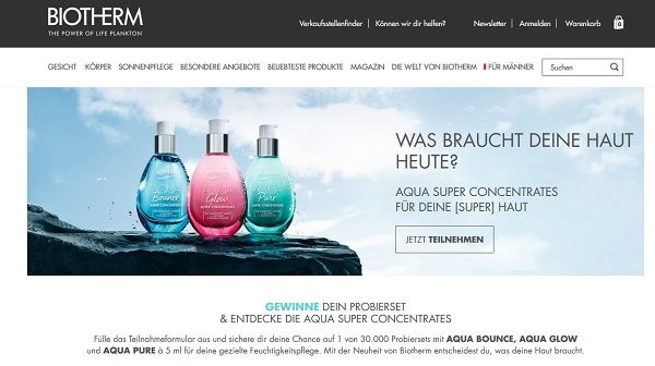 Biotherm Gewinnspiel 30.000 Probiersets mit AQUA BOUNCE, AQUA GLOW und AQUA PURE