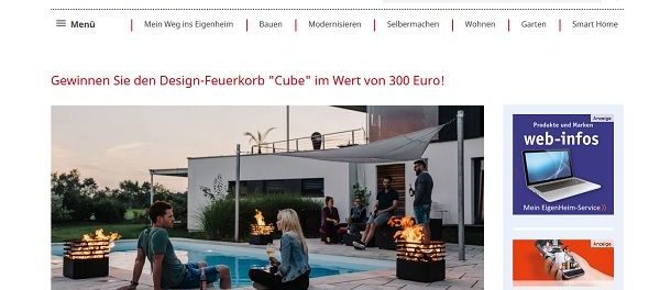 Design-Feuerkorb Gewinnspiel MeinEigenheim Magazin