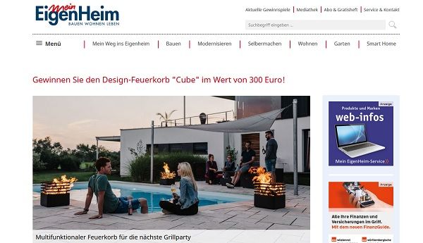 Design-Feuerkorb Gewinnspiel MeinEigenheim Magazin