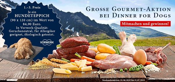 Dinner for Dogs Gewinnspiel Vorwerk Hundeteppiche