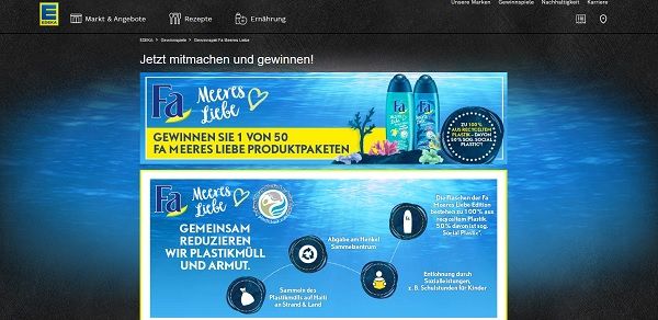 EDEKA und FA Gewinnspiel Meeres Liebe Produktpakete