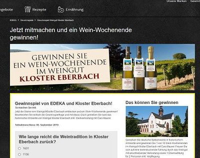 Edeka Gewinnspiel Wein-Wochenendreise ins Kloster Eberbach