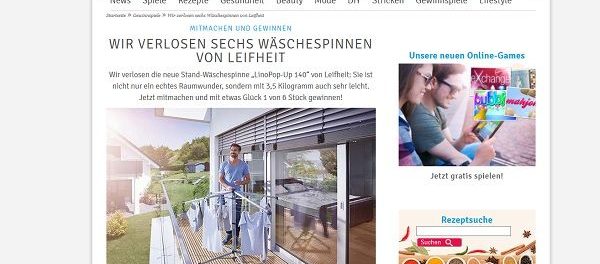 Für Sie Gewinnspiel Leifheit Wäschespinnen