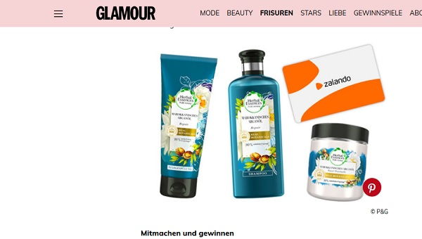 Glamour Gewinnspiel – Zalando Gutscheine und Herbal Essences Haarpflege
