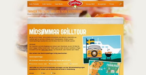 Gutfried Gewinnspiel Schweden Camper Reise gewinnen