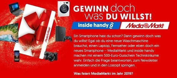 Inside Handy Gewinnspiel 500 Euro MediaMarkt Gutschein