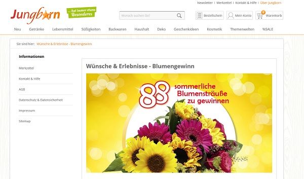 Jungborn Gewinnspiel 88 sommerliche Blumensträuße