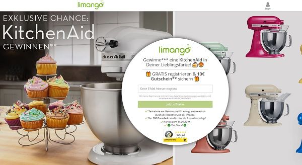 KitchenAid Küchenmaschine Gewinnspiel bei Limango