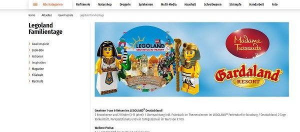 Legoland Freizeitpark Gewinnspiel Müller Drogerien