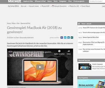 Gewinnspiel Macbook Gewinnspiel Macbook