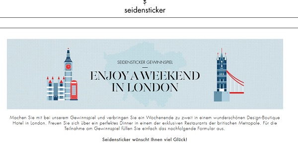 Seidensticker Gewinnspiel London Reise zu Zweit