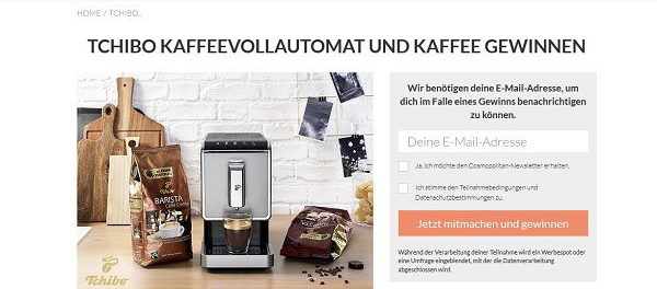 Tchibo Kaffeevollautomat Gewinnspiel Cosmopolitan