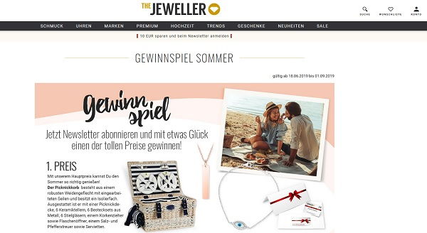 The Jeweller Gewinnspiel Sommer 2019 Picknick Set und Schmuck gewinnen