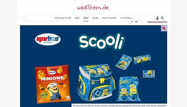 Wir Eltern und Agrarfrost Gewinnspiel Scooli Schulranzen Sets