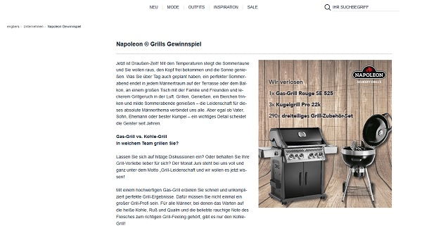 engbers Gewinnspiel Napoleon Grills und Grillzubehör Sets