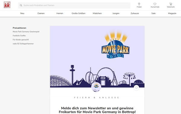 kik Gewinnspiel Movie Park Germany Aufenthalt und Tageskarten