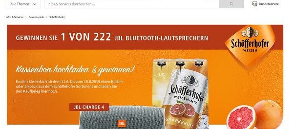 real Gewinnspiel Schöfferhofer verlost 222 JBL Bluetooth-Lautsprecher