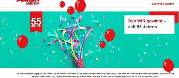 Aktion Mensch Gewinnspiel wöchentlich Bargeld gewinnen
