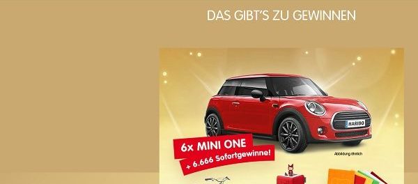 Auto-Gewinnnspiel Haribo Goldbären 6 Mini One und Sofortgewinne