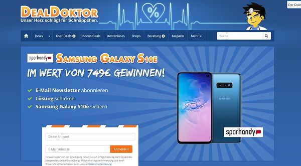 DealDoktor Gewinnspiel Samsung Galaxy S10E Smartphone