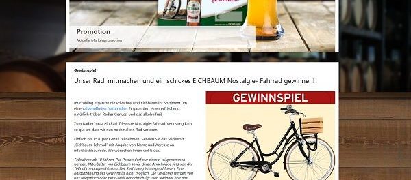 Eichbaum Bier Gewinnspiel Nostalgie Fahrrad Verlosung