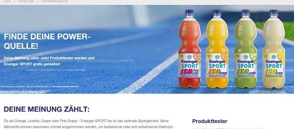 Ensinger Gewinnspiel Sport ISO-Drinks Produktpakete