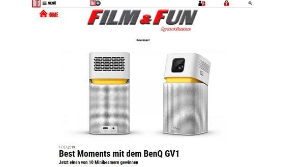 Film und Fun Gewinnspiel 10 Benq Minibeamer