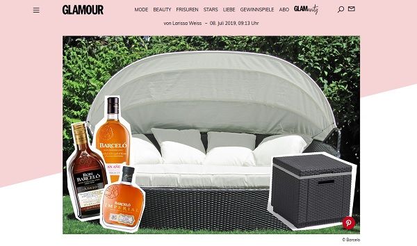 Glamour Gewinnspiel Outdoor-Bett und Getränkekühler