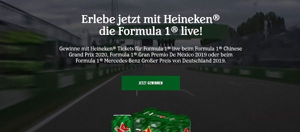 Heineken Formel 1 Gewinnspiel Tickets und Reise Mexico Rennen Tickets