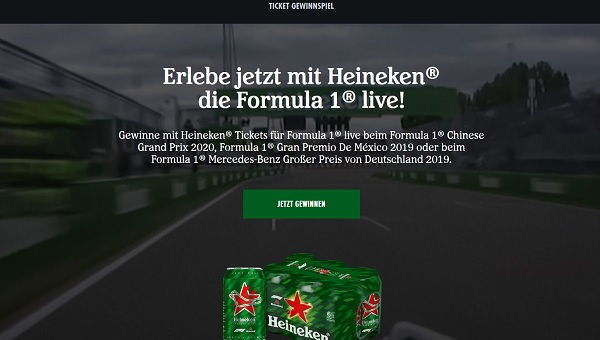 Heineken Formel 1 Gewinnspiel Tickets und Reise Mexico Rennen Tickets