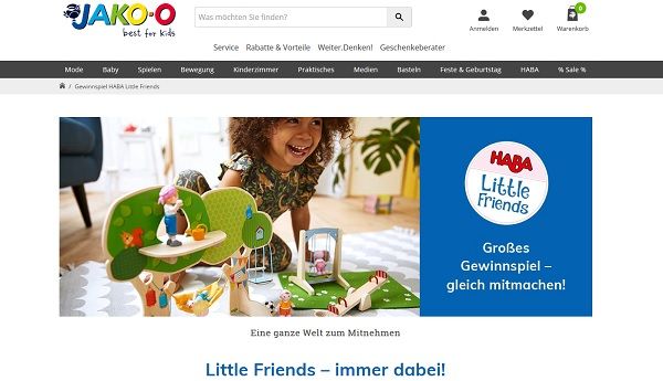 JAKO-O Gewinnspiel HABA Little Friends Spielzeug-Sets