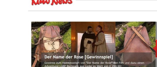 Kino News Gewinnspiel Der Name der Rose Leder Rucksack Wert 299 Euro