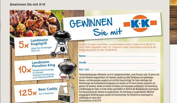 Klaas und Kock Gewinnspiel Landmann Kugelgrill