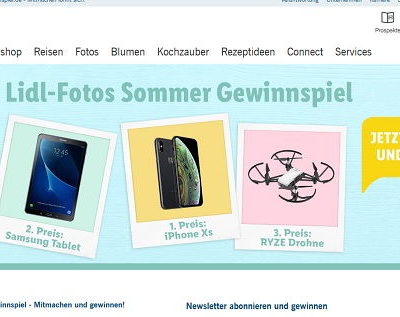 Lidl Foto Sommer Gewinnspiel Samsung Tablet oder Apple iPhone Xs