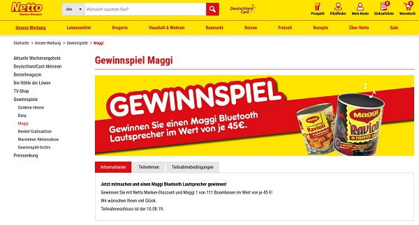 Maggi Gewinnspiel Netto Marken Discount Bluetooth Lautsprecher