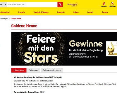 Netto Gewinnspiel Goldene Henne Leipzig Reise 2019