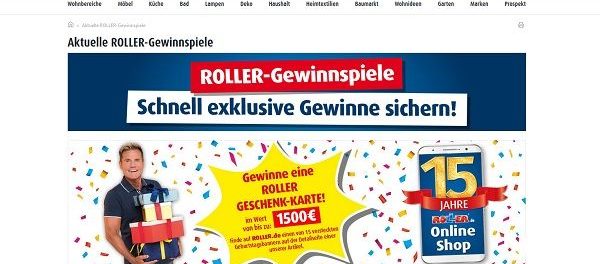 Roller-Gewinnspiel 15 Jahre Möbel Onlineshop Geburtstag