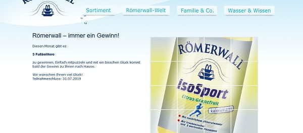 Römerwall Gewinnspiel Juli Aktion Fussballtore Verlosung