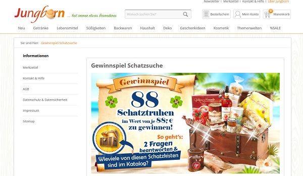 Schatztruhen Gewinnspiel Jungborn verlost 88 Schatzkisten