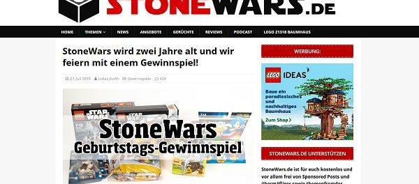 Stonewars Gewinnspiel verlost mehrere Lego Sets