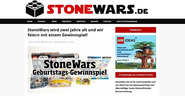 Stonewars Gewinnspiel verlost mehrere Lego Sets