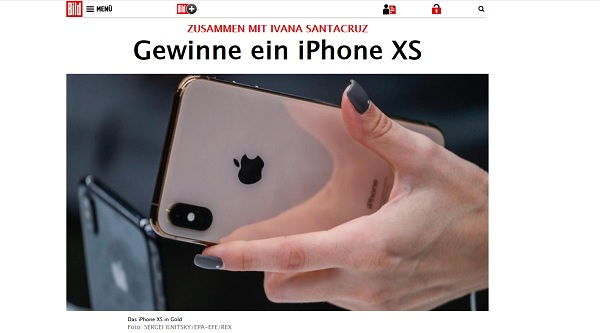 Apple iPhone XS Gewinnspiel Bild.de und Ivana Santacruz