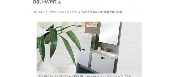 Bau-Welt Gewinnspiel Gästebad Einrichtung von Jasani