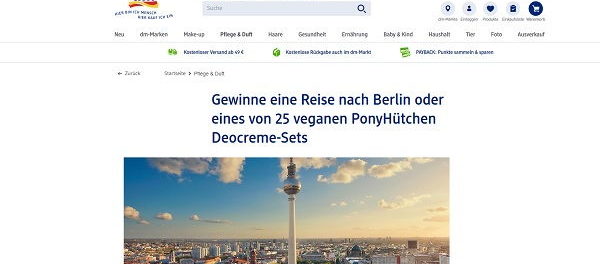 Berlin Reise Gewinnspiel DM Drogerie und PonyHütchen