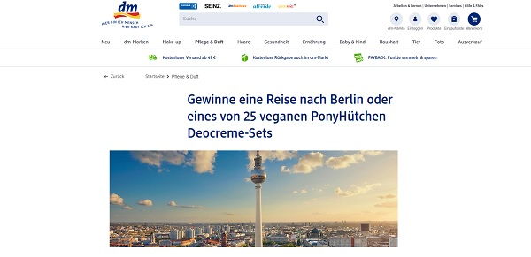 Berlin Reise Gewinnspiel DM Drogerie und PonyHütchen